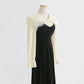 Hepburn black suspender dress two piece suit female  2273