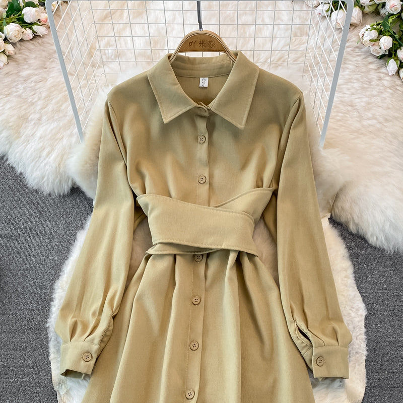 Jupe chemise à simple boutonnage en velours côtelé 3272