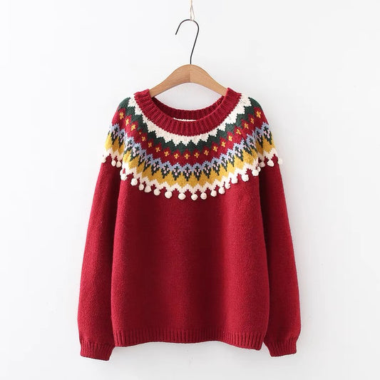Automne/hiver, nouveau, pull de Noël, ample, vent paresseux, haut pull étudiant 1411