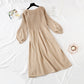 Women's net red long sleeve bottomed knitted dress  2138