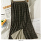 Golden velvet split high waist one step skirt  2599