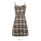 Hong Kong style retro floral high waist low neck short dress  2694