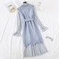 Minority LACE VEST knitted dress fashion suit two piece set female  2473