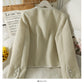 Korean retro small check single breasted V-Neck long sleeve coat  2114