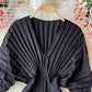 High end temperament pleated white dress  2729