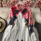 Robe plissée à imprimé floral élégant français 3173
