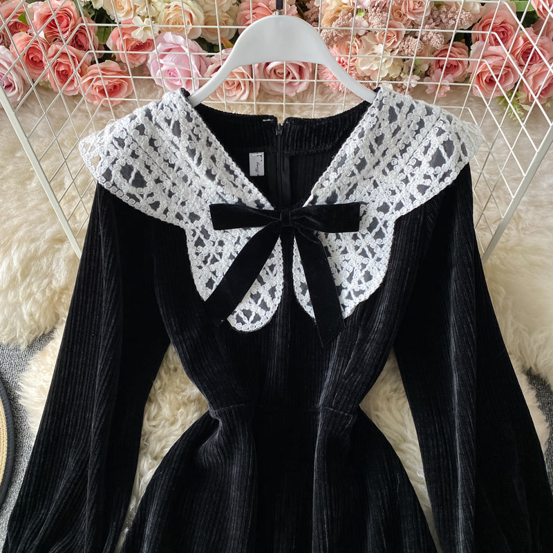 Jupe en velours côtelé coupe A, taille fine, style rétro 3152