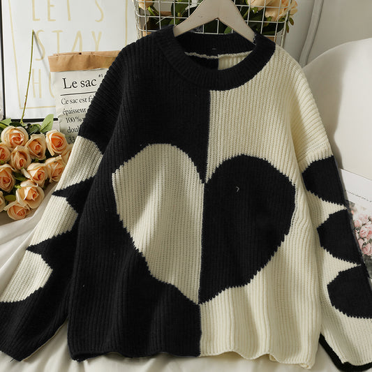 Pull à manches longues avec joli coeur 1483