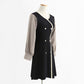 Dress long sleeve aging temperament Plaid knitted skirt with slim waist  2426