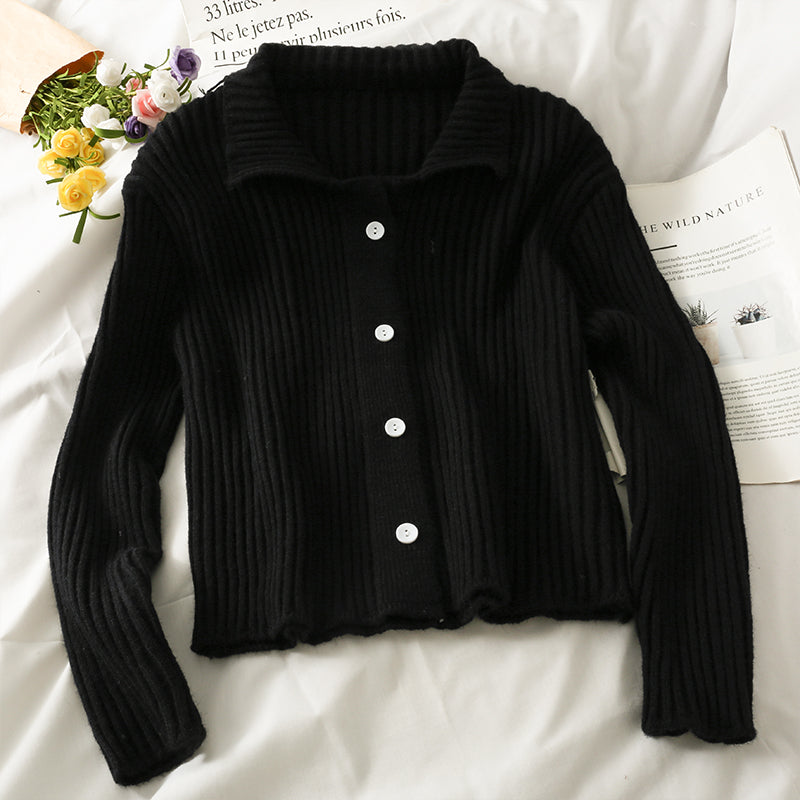Pull cardigan à simple boutonnage à rayures verticales slim slim pour femme 2028
