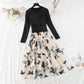 Red dress mesh embroidery stitching knit slim bottomed skirt  2169