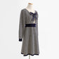 Design sense aging knitted striped dress with slim temperament  2281
