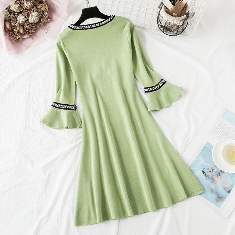 French wisdom smoked Platycodon skirt shows thin temperament at the waist  2355