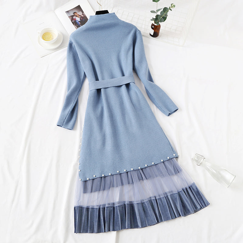 Age reduction suit two piece Pullover temperament knitted dress knee length skirt children  2172