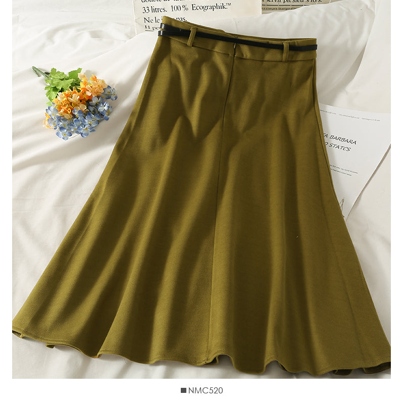 Solid versatile tweed A-line skirt  2616