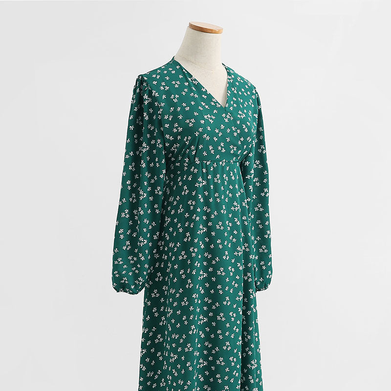 New women's V-neck Chiffon Floral Dress  2229
