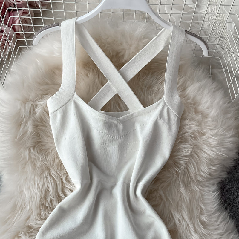 Retro back cross elastic slim fit with thin hips  2770