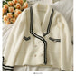 Pull femme rayé ample fin Manteau en peluche 1844