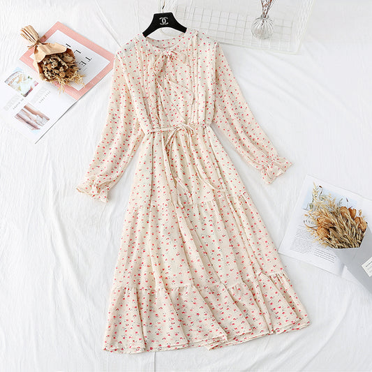 French retro, loose and thin, with a long skirt at the bottom  2370