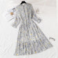 Long sleeved Pleated Chiffon Skirt loose and thin, retro knee length skirt  2346