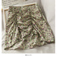 Korean floral pleated high waist skirt  2618