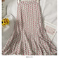 Hong Kong style retro floral high waist slim casual skirt  2637