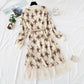 Polka Dot Plaid floral long skirt with lace bottom skirt is thin and tall  2460