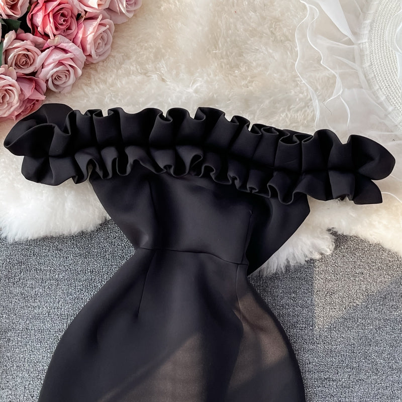 Off shoulder strapless dress   2743