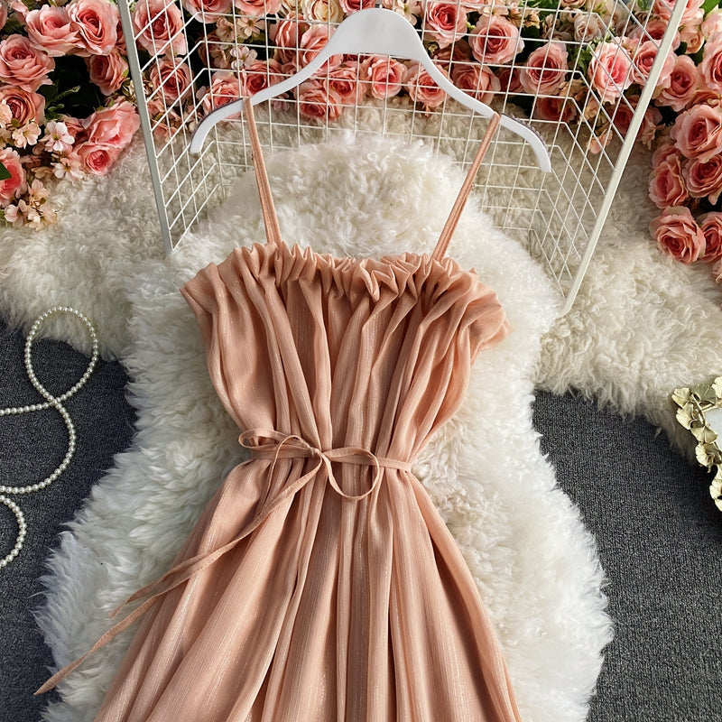 Robe bustier en mousseline de soie jupe coupe-vent douce 3036