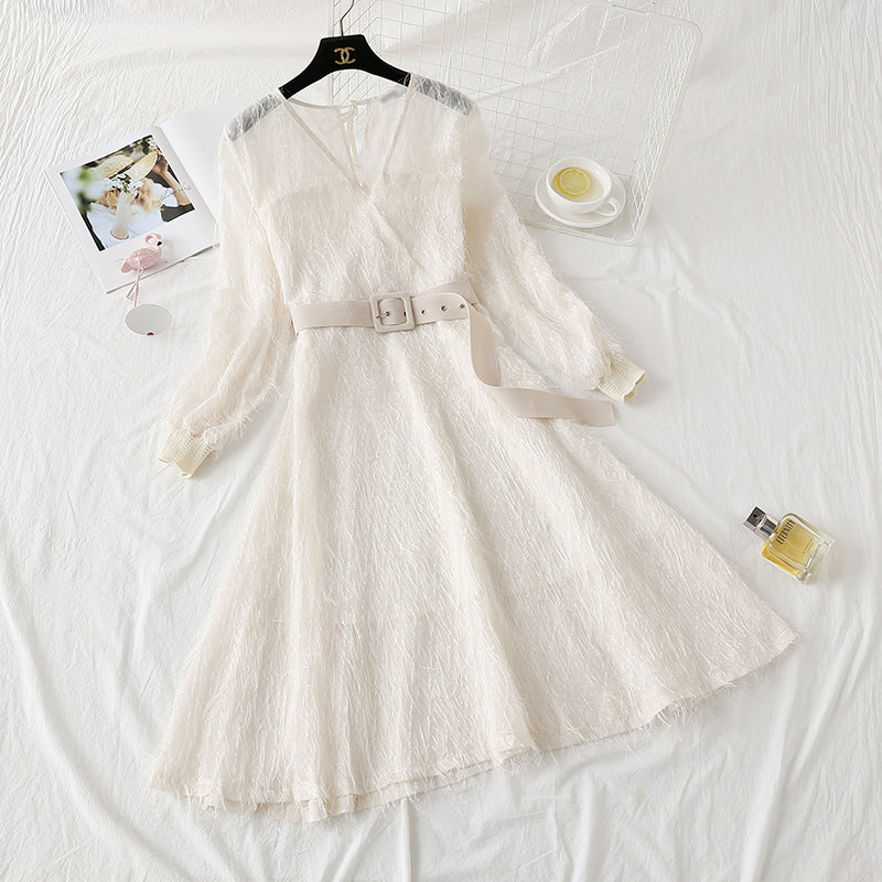 Fairy hair tassel Long Sleeve Dress  2451