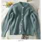 Pull femme ample fin simple boutonnage manches longues 1838