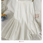 Korean irregular stitching versatile solid medium length A-line skirt  2610