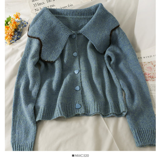 Nouveau pull cardigan court slim polyvalent pour femme 1754