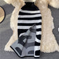 Sweet knit bag hip split dress sleeveless  2751