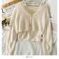 Pull court en peluche avec gilet à bretelles fines à l'intérieur 1749