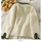 Pull femme rayé ample fin Manteau en peluche 1844