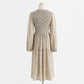 Chiffon floral dress long sleeve temperament bottomed skirt  2433