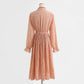 Ruffle French Vintage Long Sleeve Chiffon Dress  2257
