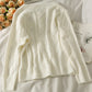Pull cardigan brodé fraise vent doux femme 1719
