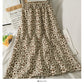 Hong Kong Vintage printed elastic waist thin over knee A-line skirt  2623