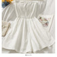 French waist closing slim Strapless conjoined shorts for women  2685