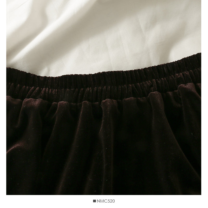 Jupe slim taille haute en velours doré rétro de style Hong Kong 2535