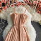 Robe bustier en mousseline de soie jupe coupe-vent douce 3036