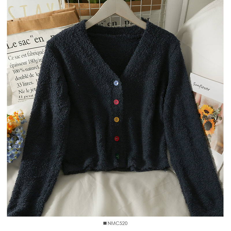 Pull cardigan femme col bas slim manches longues granulaire top 2018