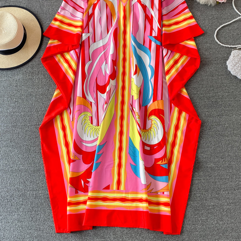 Long skirt with big bat sleeves  2991