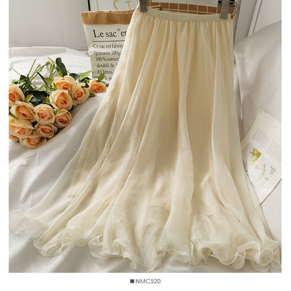 Medium length high waist slim skirt for women  2487