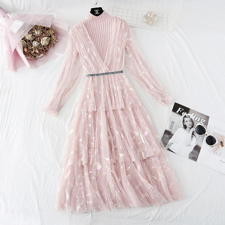 Super fairy foreign style feather mesh princess skirt  2258