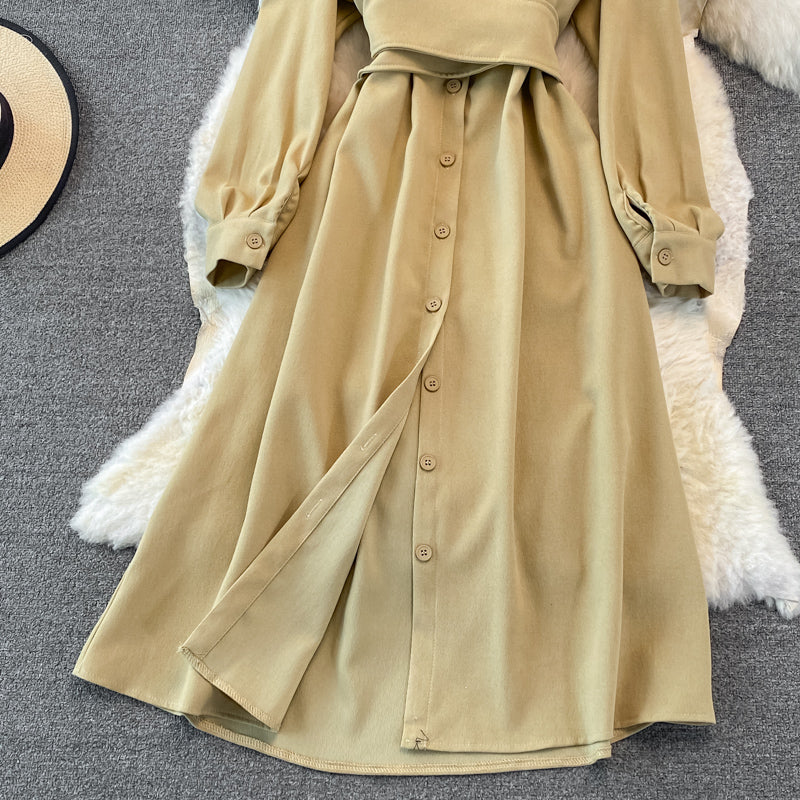 Jupe chemise à simple boutonnage en velours côtelé 3272