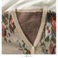 Cardigan à manches longues et col bas imprimé vintage Hong Kong pour femme 1994