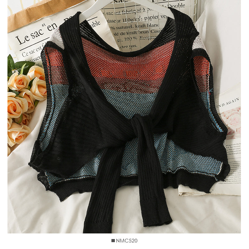Petit châle français ultra court pull femme rajeunissant châle mince sur cardigan 2008